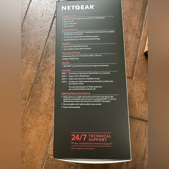 NETGEAR CM1000-100NAS DOCSIS 3.1 Gigabit Cable Modem